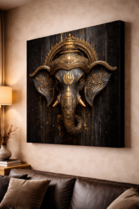 luxury ganesha canvas painting