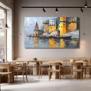 Varanasi Ghat Canvas Painting for Living Room