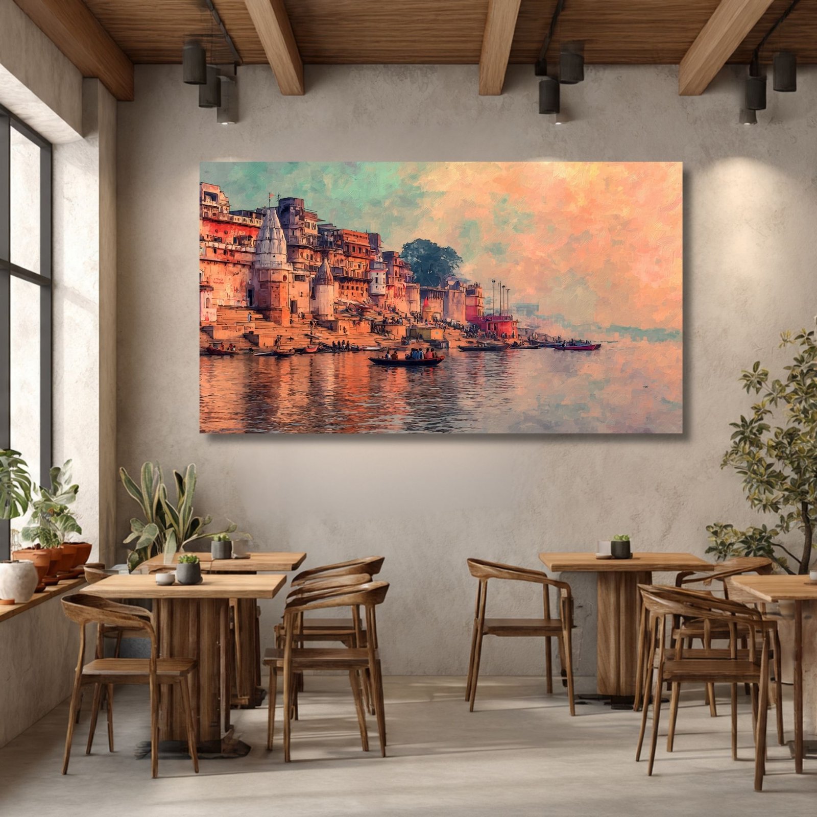 VARANASI GHAT CANVAS WALLART