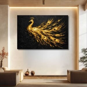 Royal Peacock Canvas Painting | Kalpanik Store