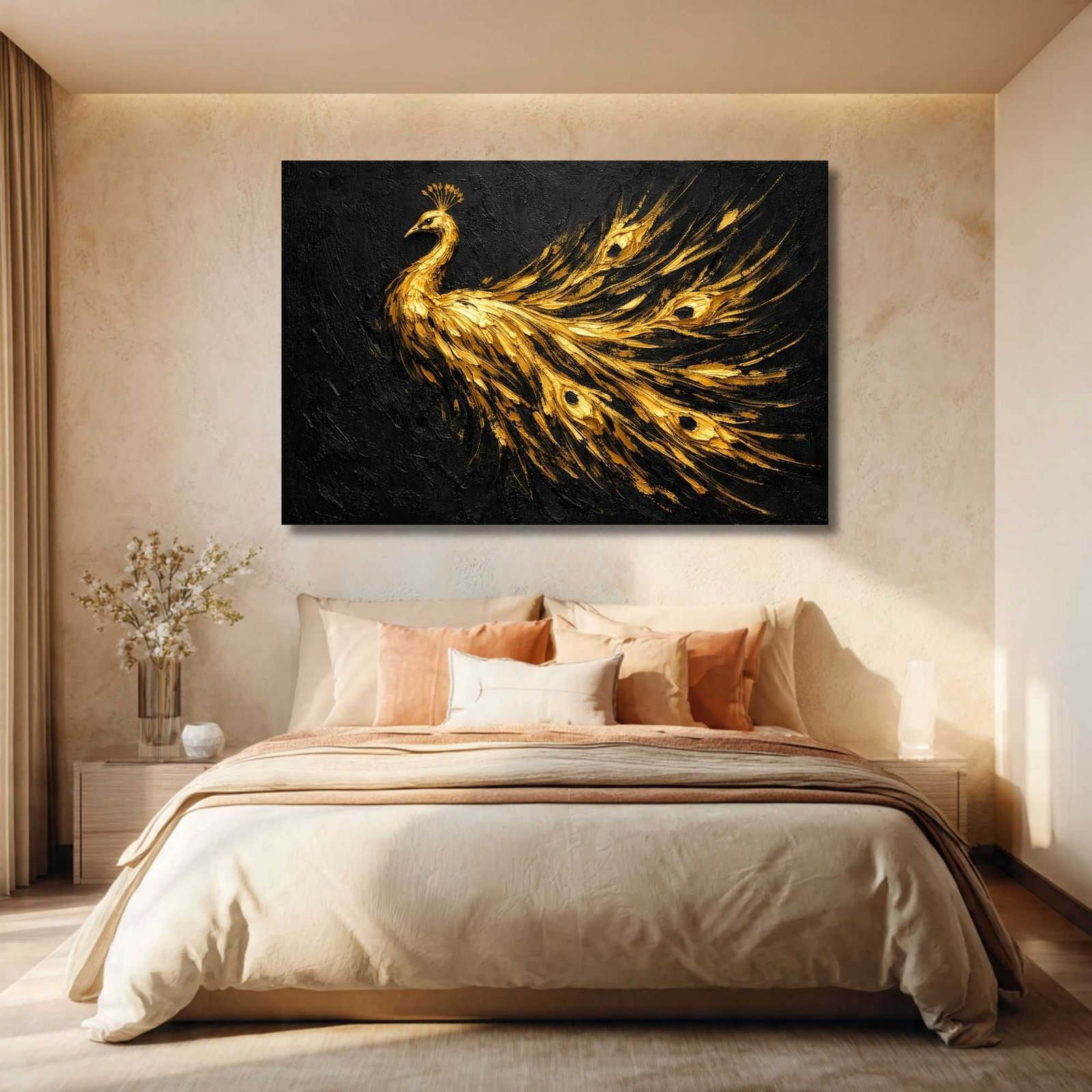 Royal Peacock Canvas Painting | Kalpanik Store