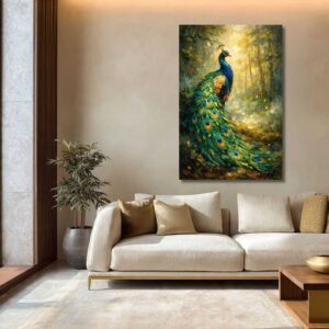 Luxury Peacock Wall Art for Living Room