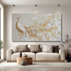 Luxury Indian peacock painting for wall decor