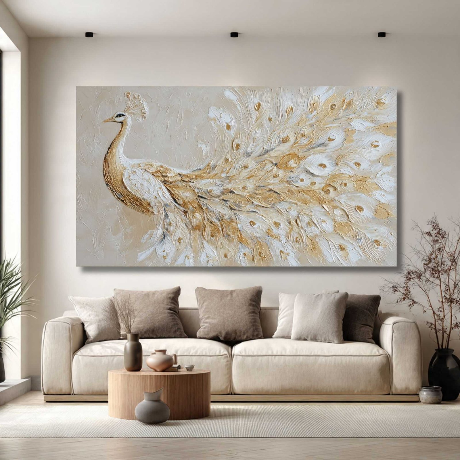 Luxury Indian peacock painting for wall decor