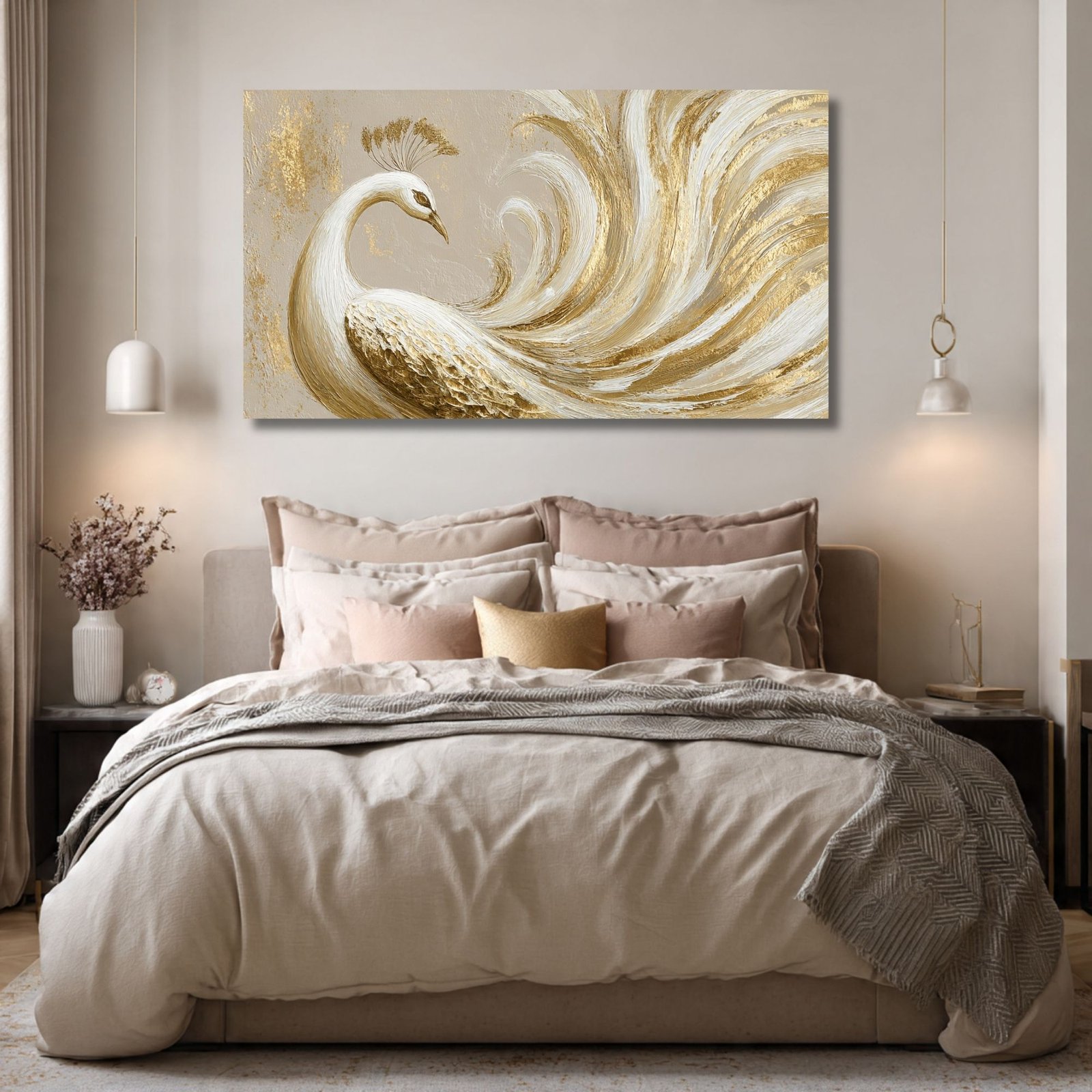 luxury peacock wall art