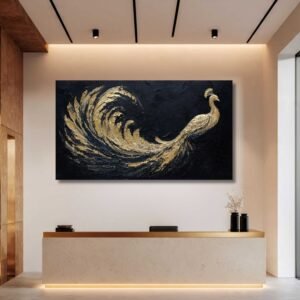 royal peacock painting for living room