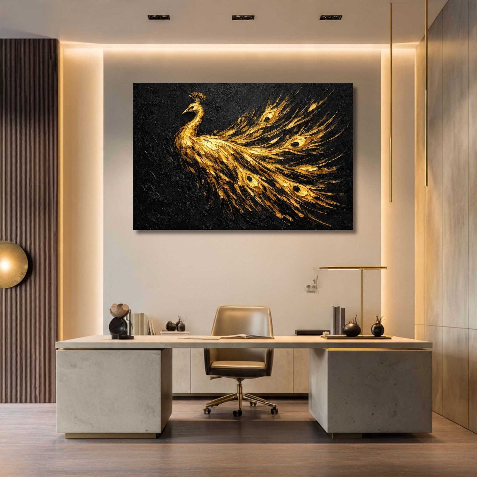 Royal Peacock Canvas Painting | Kalpanik Store