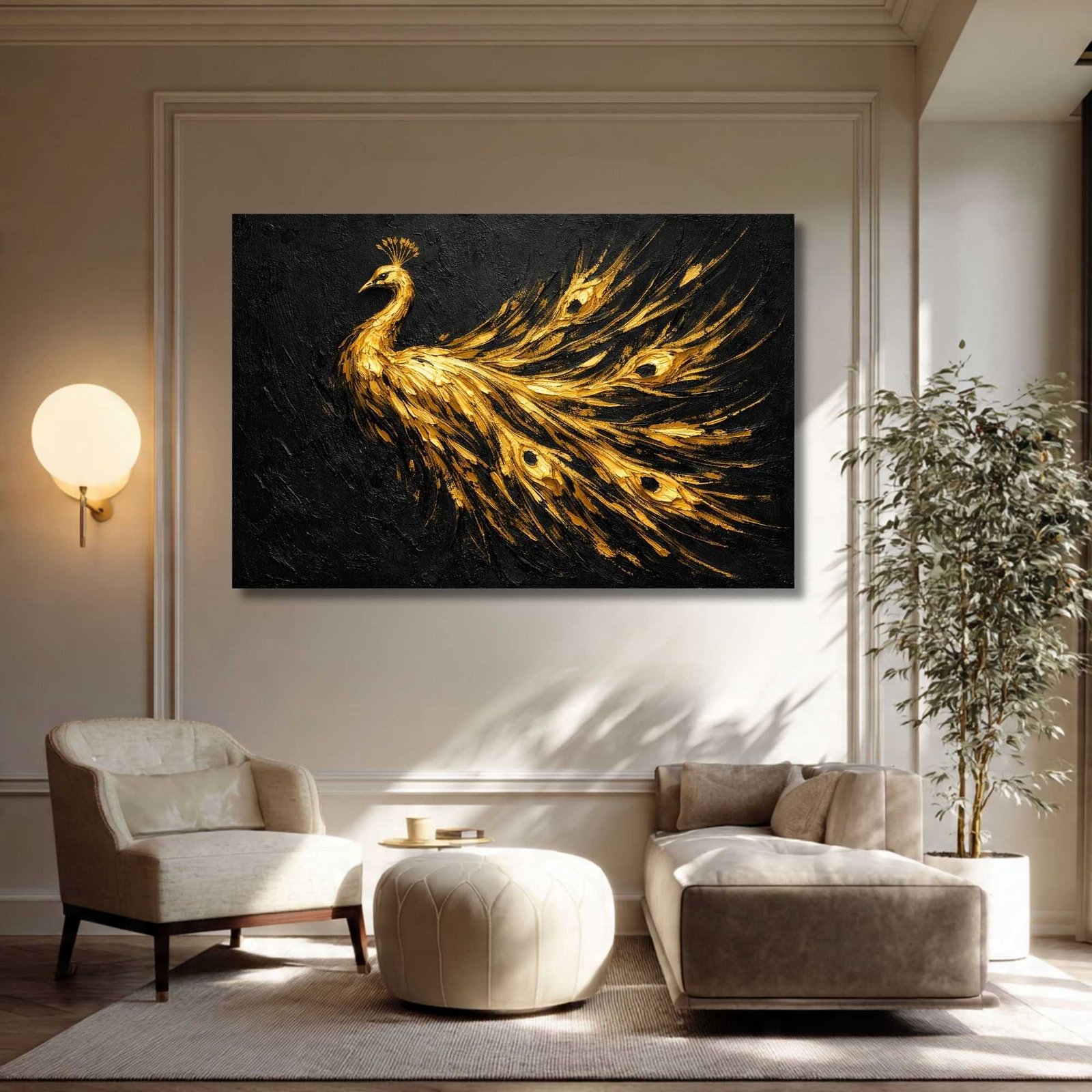 Royal Peacock Canvas Painting | Kalpanik Store